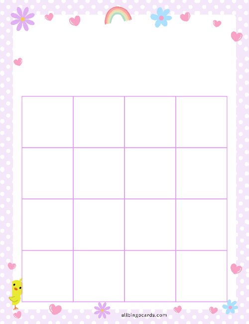 4x4 Blank Easter Bingo