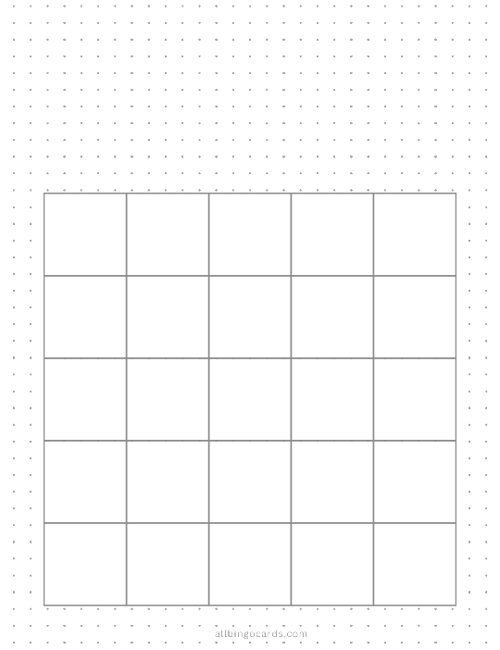 5x5 Blank Dot Grid Bingo