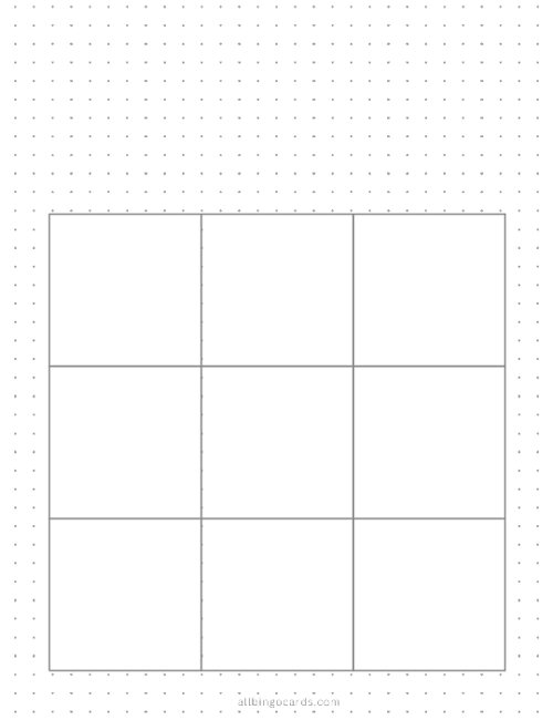 3x3 Blank Dot Grid Bingo