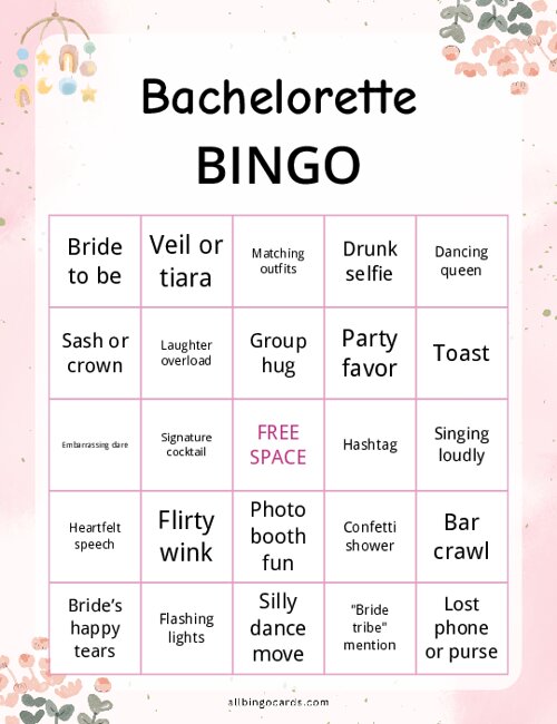 Bachelorette Bingo