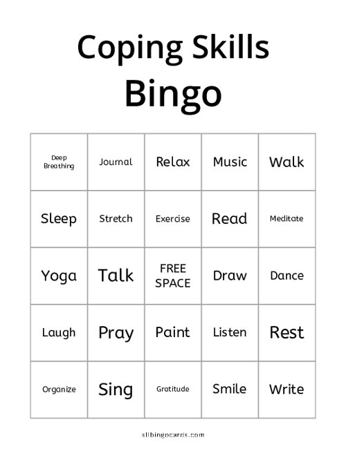 Coping Skills Bingo