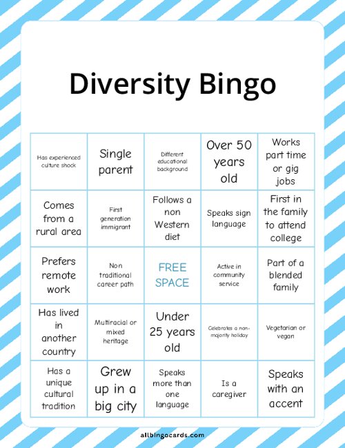 Diversity Bingo