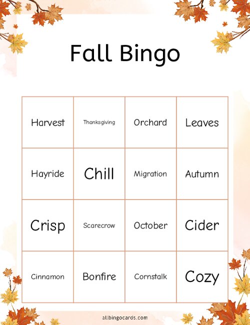 Fall Bingo