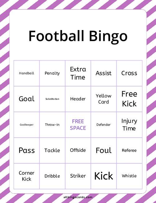 Football Bingo