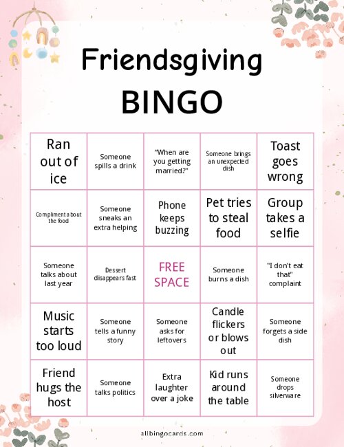 Friendsgiving Bingo