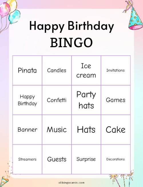 Happy Birthday Bingo