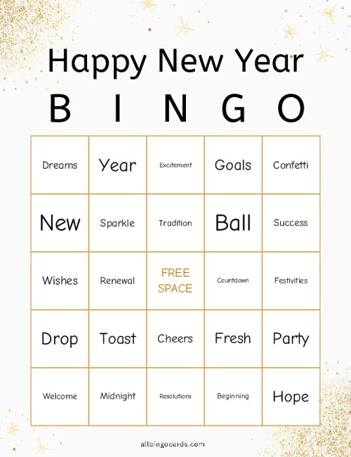 New Year Bingo