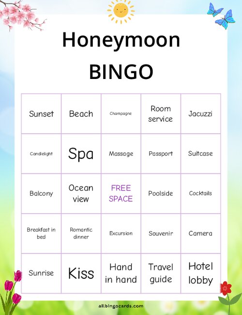 Honeymoon Bingo