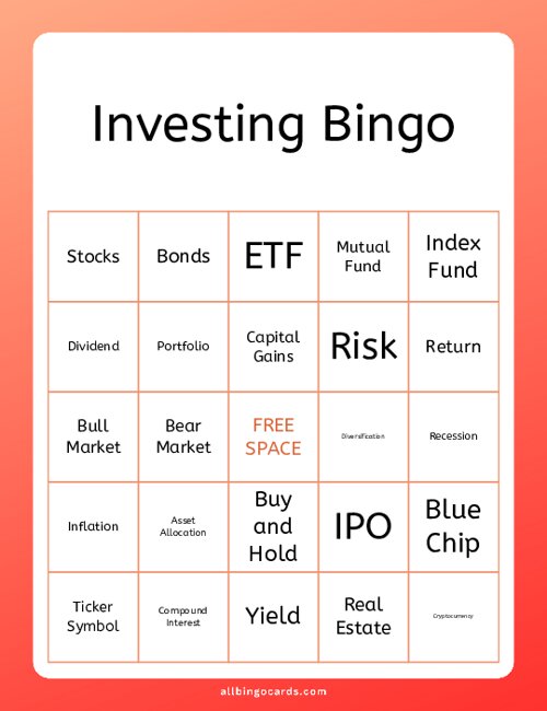 Investing Bingo