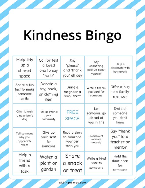 Kindness Bingo