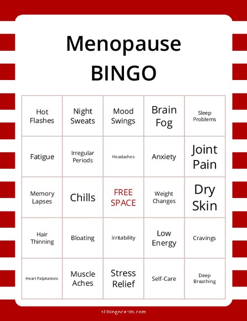 Menopause Bingo