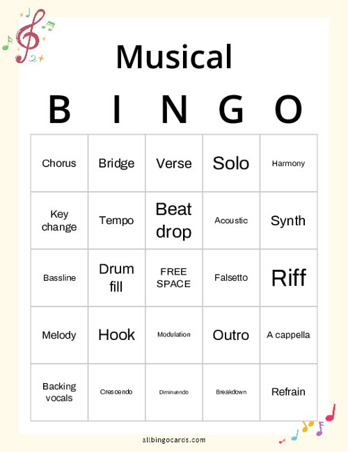 Musical Bingo