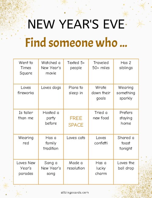 New Years Eve Find Someone Who ...