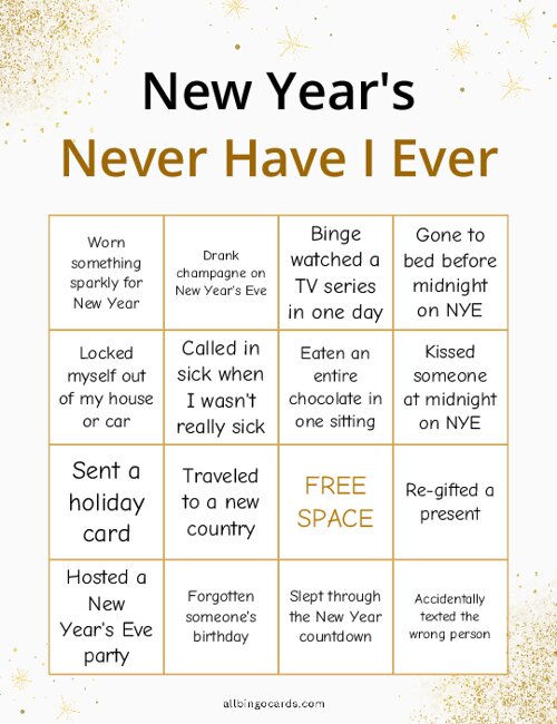 New Years Never Have I Ever