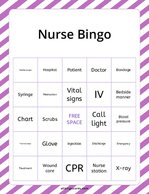 Nurse Bingo