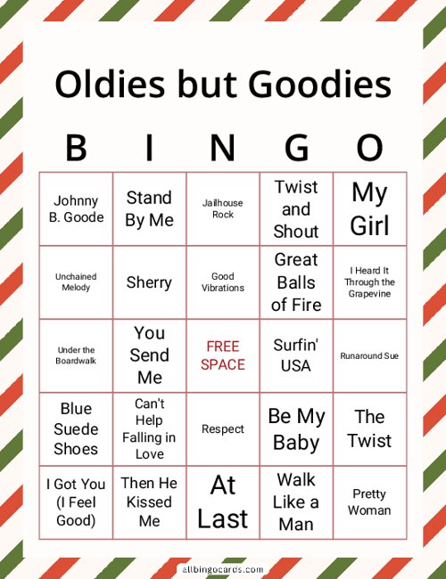 Oldies Bingo