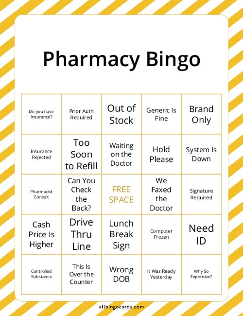 Pharmacy Bingo