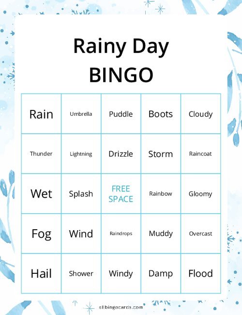 Rainy Day Bingo