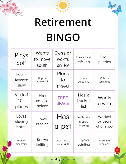 Retirement Bingo