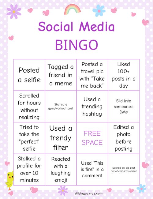 Social Media Bingo