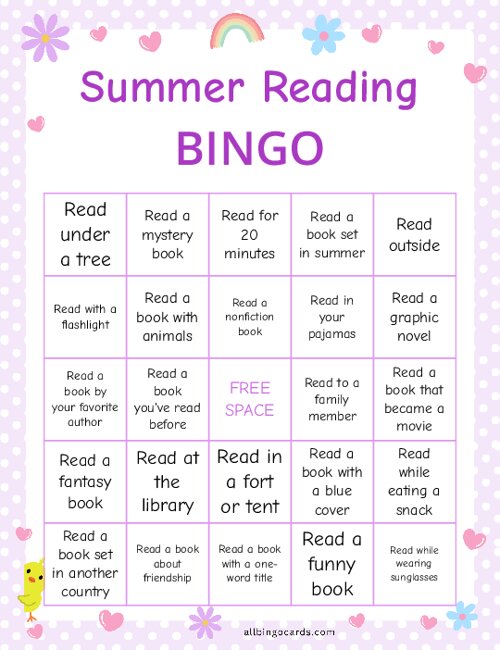 Summer Reading Bingo