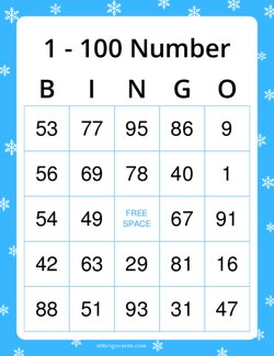 1-100 Number Bingo