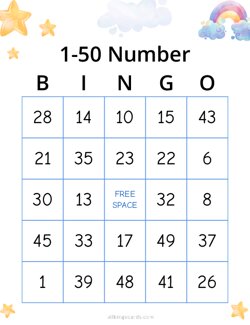 1-50 Number Bingo