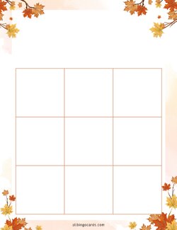 3x3 Blank Autumn Bingo