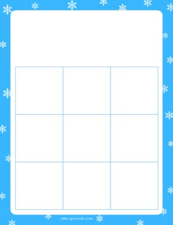 3x3 Blank Blue Snowflakes Bingo