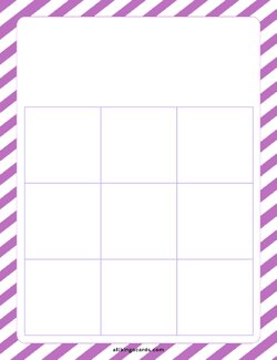 3x3 Blank Purple Stripes Bingo