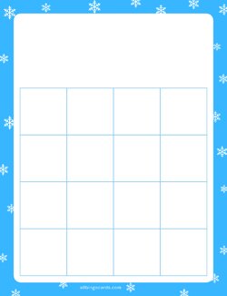 4x4 Blank Blue Snowflakes Bingo