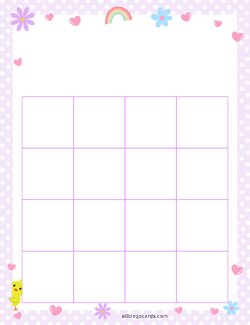 4x4 Blank Easter Bingo