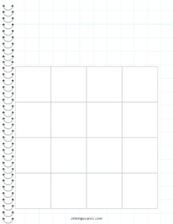 4x4 Blank Notebook Bingo