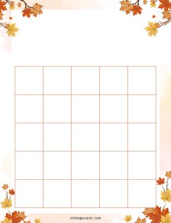 5x5 Blank Autumn Bingo