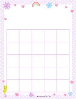 5x5 Blank Easter Bingo