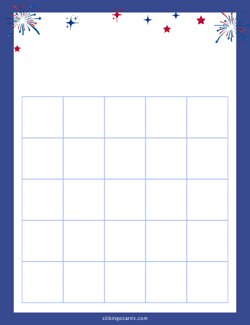 5x5 Blank Red Blue White Bingo