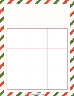 3x3 Blank Holiday Bingo