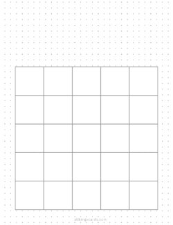 5x5 Blank Dot Grid Bingo