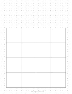 4x4 Blank Dot Grid Bingo