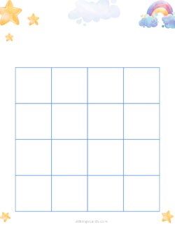 4x4 Blank Blue Gold Star Bingo