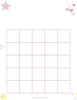 5x5 Blank Pink Star Bingo