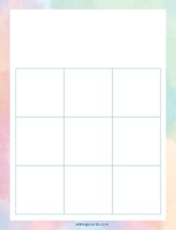 3x3 Blank Pretty Pastels Bingo