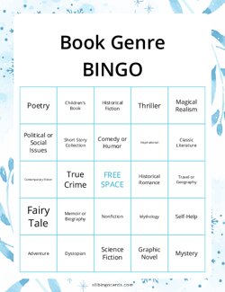Book Genre Bingo