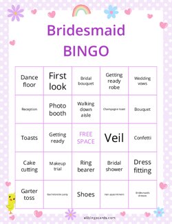 Bridesmaid Bingo