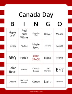 Canada Day Bingo