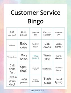 Customer Service Bingo