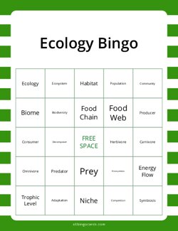 Ecology Bingo