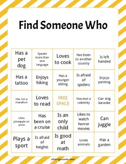 Find Someone Who Bingo