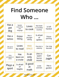 Find Someone Who Bingo