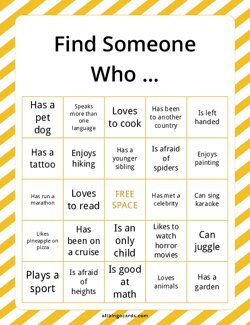 Find Someone Who Bingo